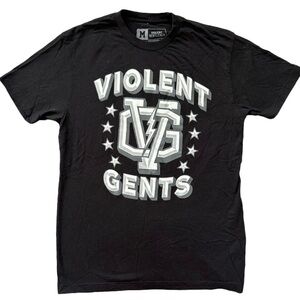 VIOLENT GENTLEMEN BLACK SHORT SLEEVE GRAPHIC T-SHIRT WITH LOGO SIZE MEDIUM